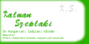 kalman szeplaki business card