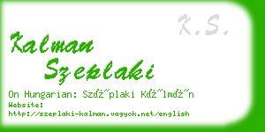 kalman szeplaki business card